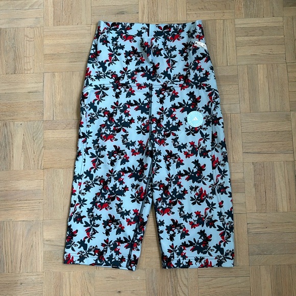 adidas by Stella McCartney TruePurpose floral-print cycling shorts – Blue - Picture 3 of 10